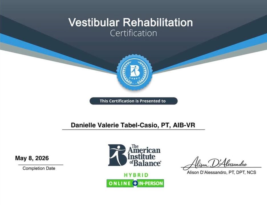 Vestibular Rehabilitation Specialist